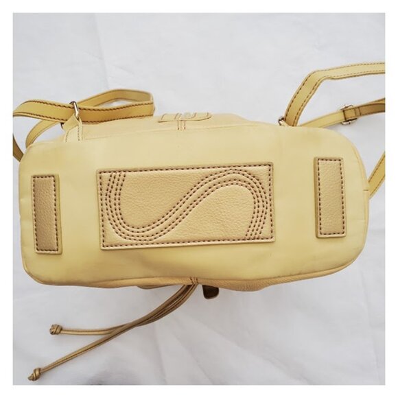 The Sak Yellow Pebble Leather Backpack Purse Cottagecore Urban Chic - Picture 3 of 12